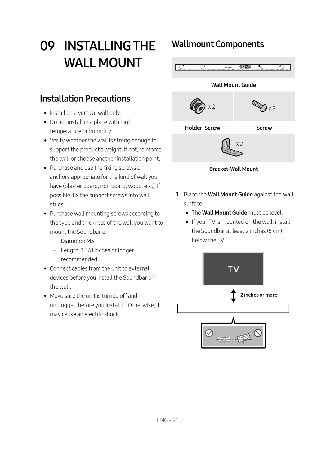 Installation Precautions Standard HW-R650