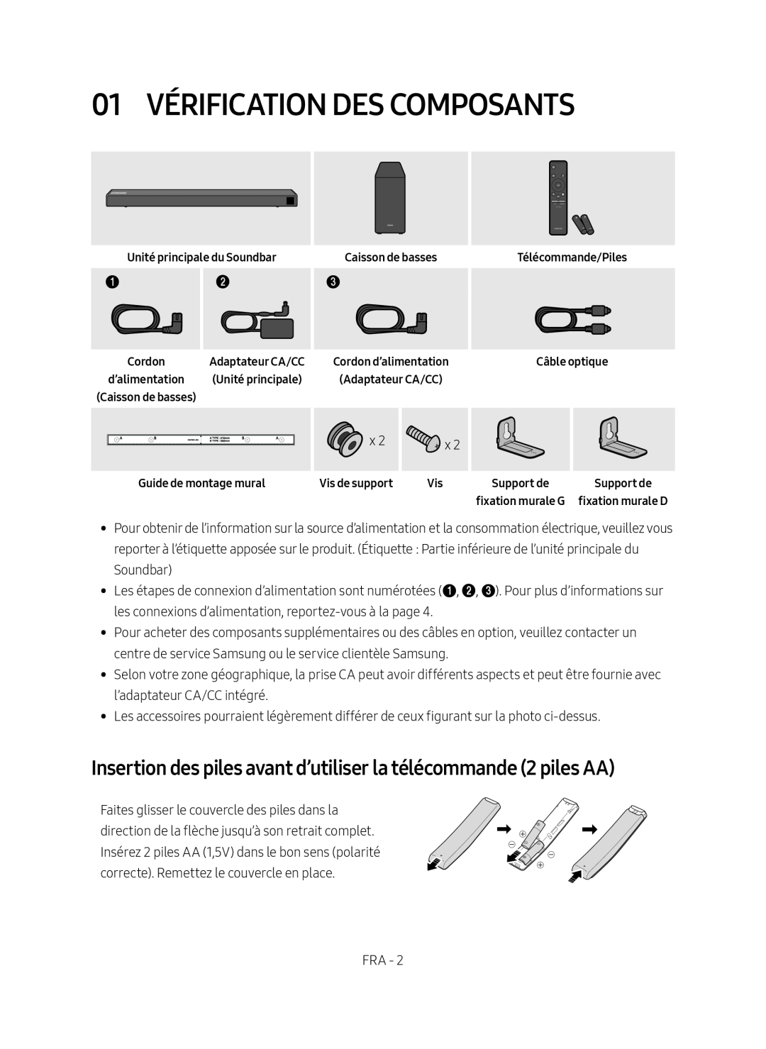 01 VÉRIFICATION DES COMPOSANTS Standard HW-R650