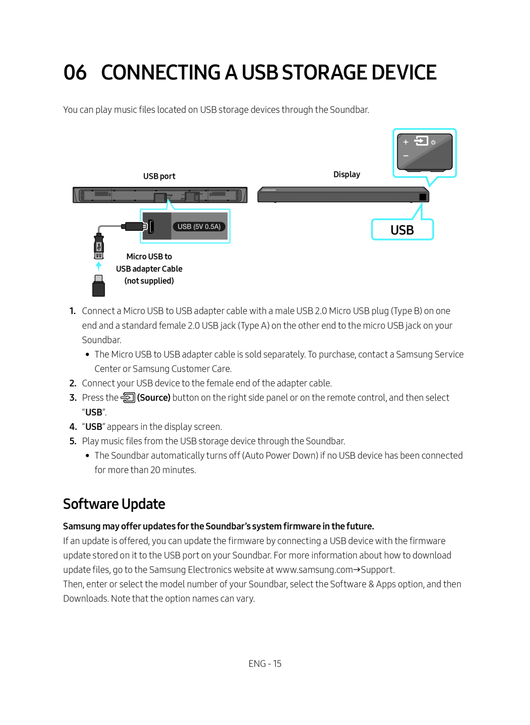 06 CONNECTING A USB STORAGE DEVICE Standard HW-R60M