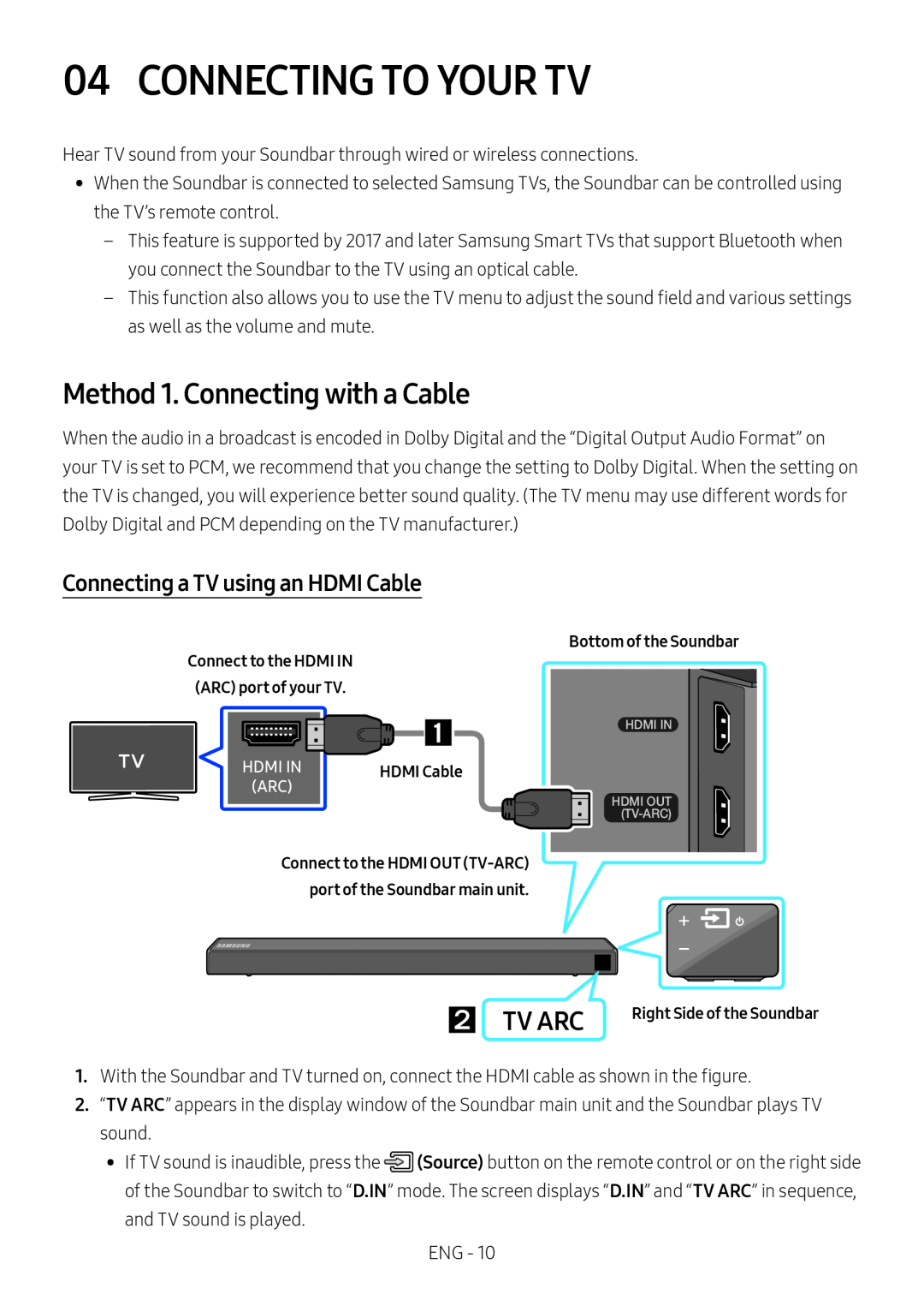 Connecting a TV using an HDMI Cable Standard HW-R60C