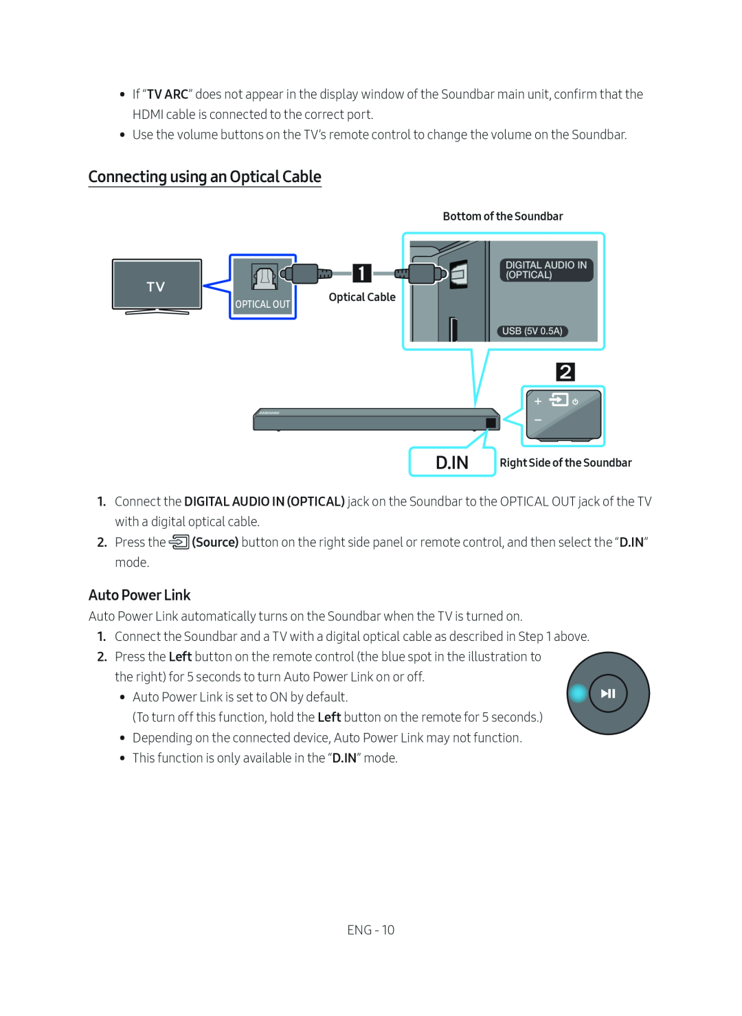 Auto Power Link Connecting using an Optical Cable