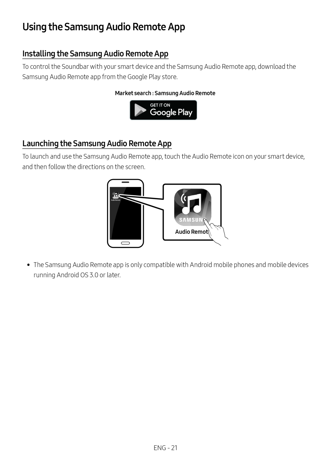 Installing the Samsung Audio Remote App Standard HW-R550