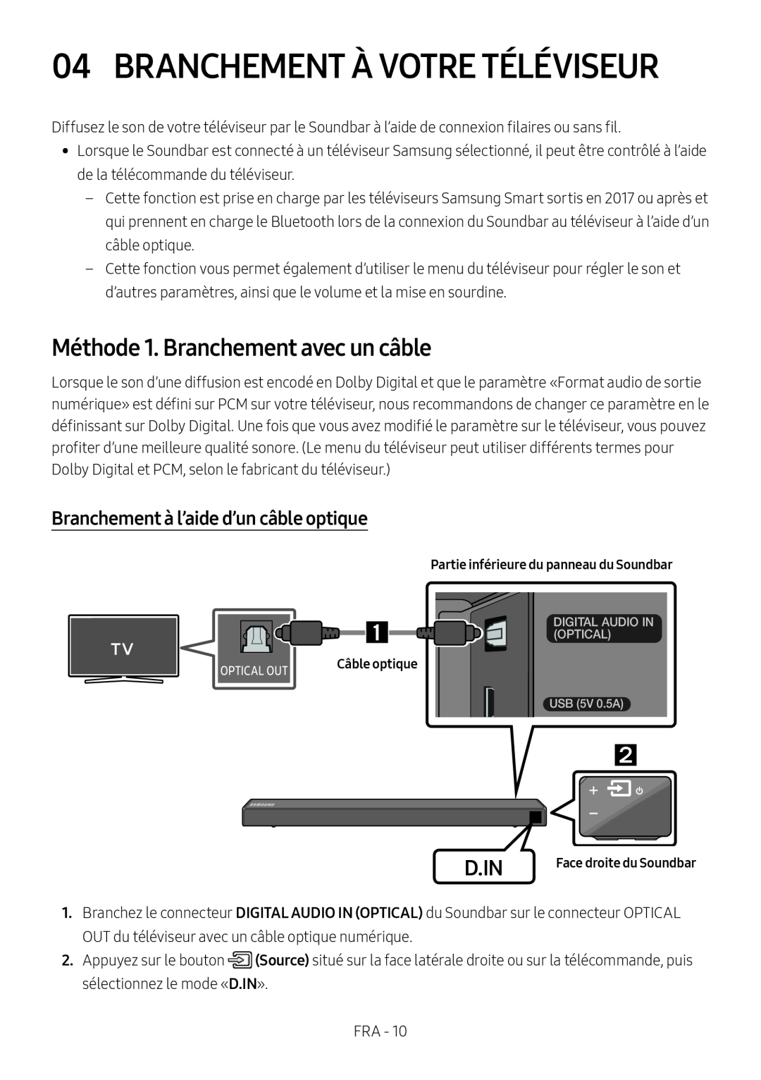 04 BRANCHEMENT À VOTRE TÉLÉVISEUR Standard HW-R550