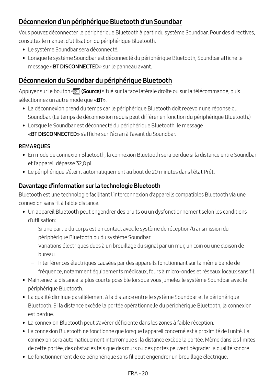 Davantage d’information sur la technologie Bluetooth Standard HW-R550