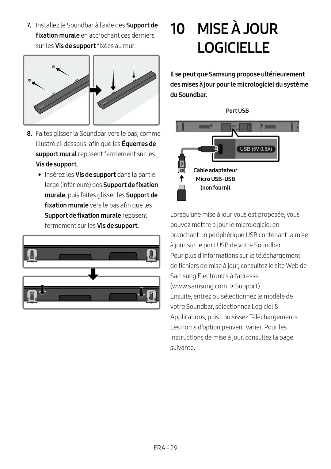 10MISE À JOUR LOGICIELLE Standard HW-R550