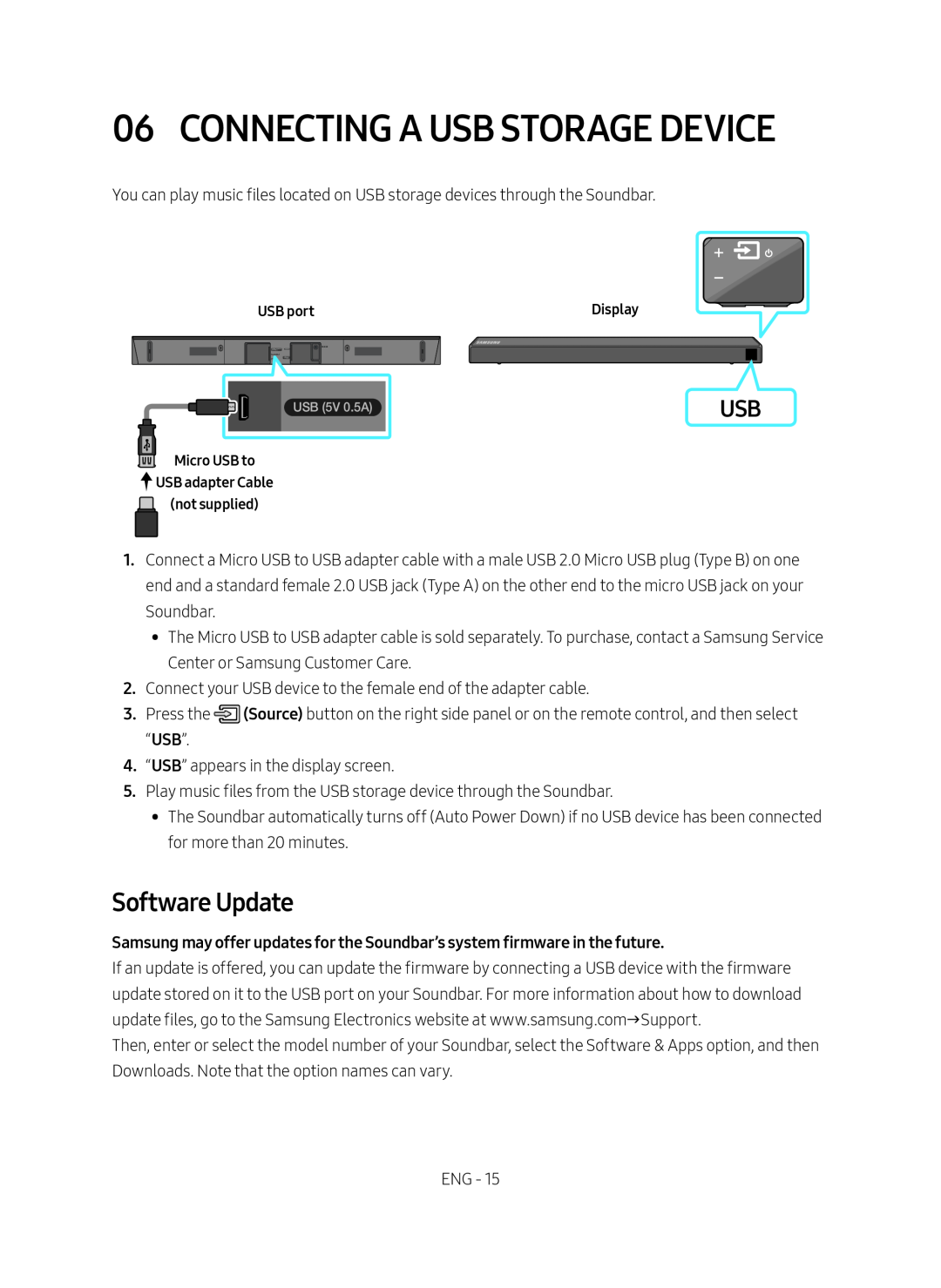 06 CONNECTING A USB STORAGE DEVICE Standard HW-R550