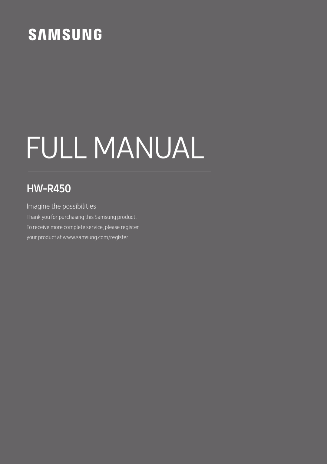 Standard HW-R40M HW-R47M HW-R450