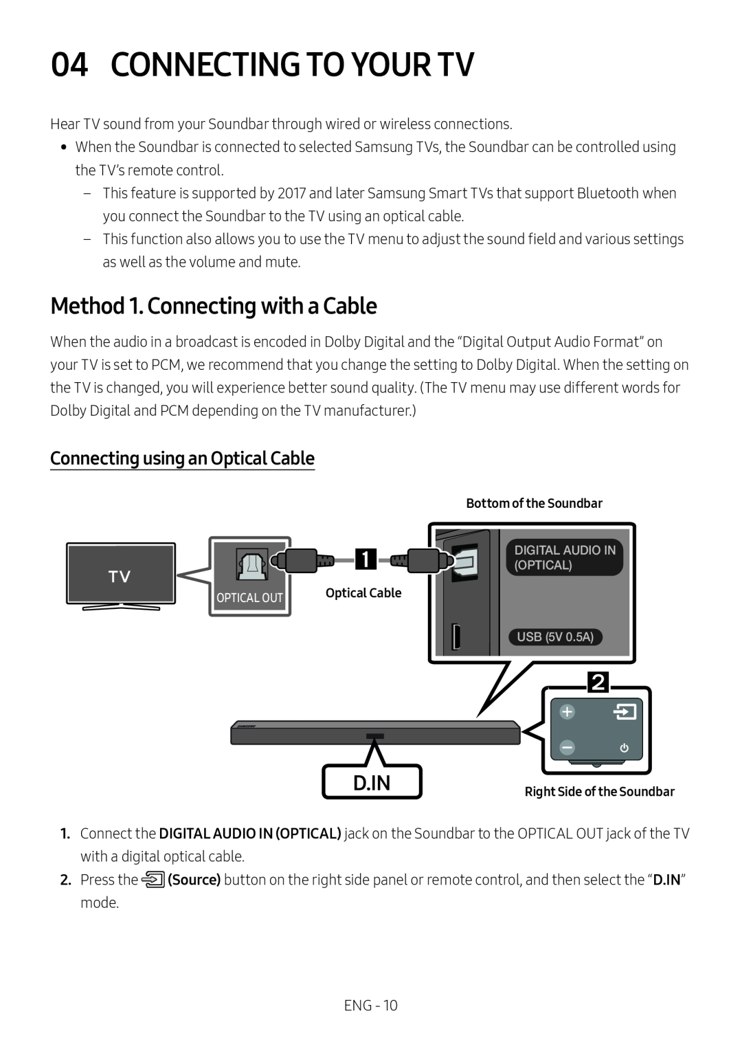 Method 1. Connecting with a Cable Standard HW-R450