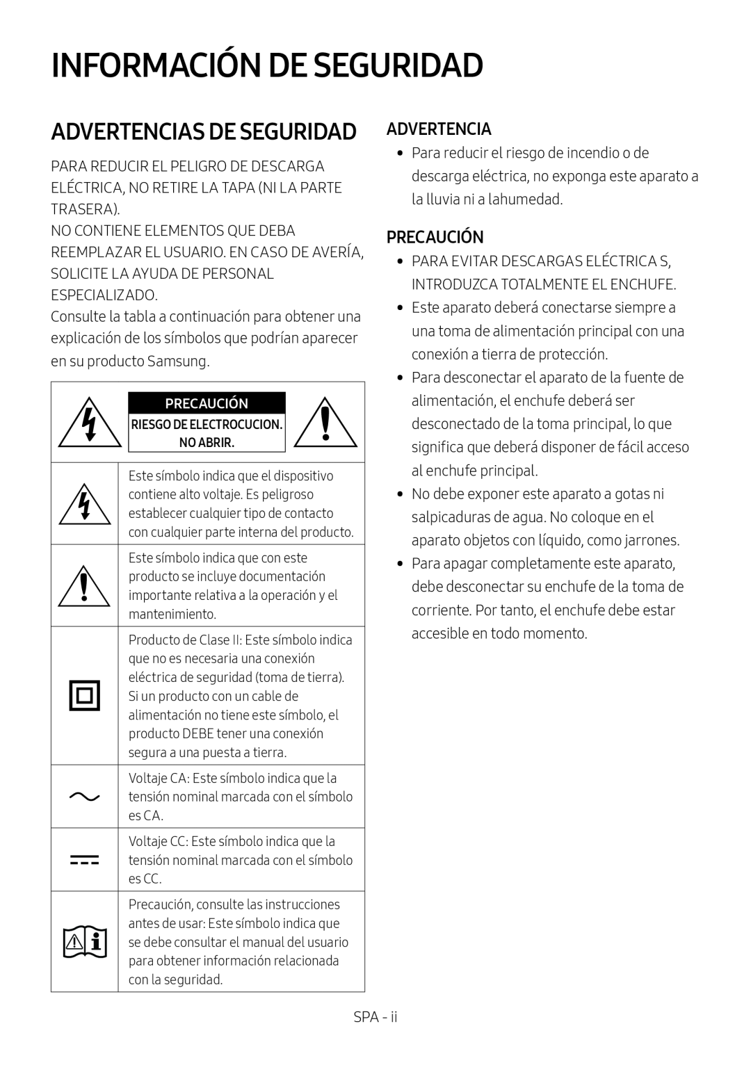 INFORMACIÓN DE SEGURIDAD Standard HW-R450