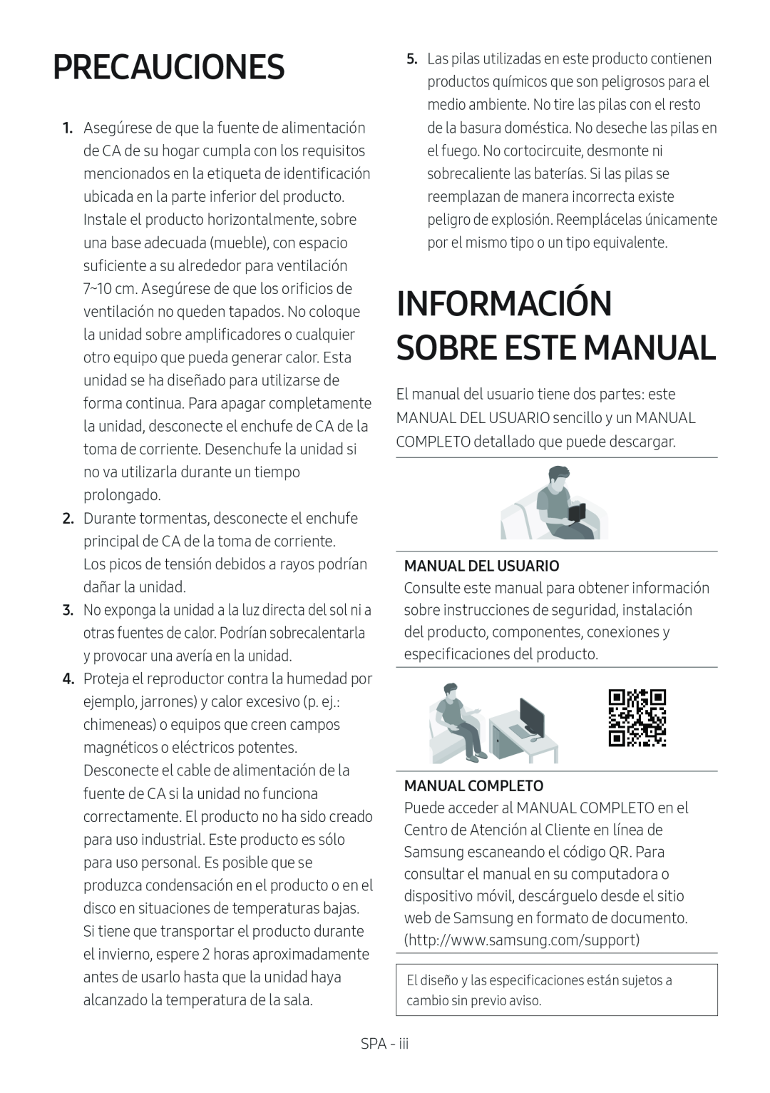 INFORMACIÓN SOBRE ESTE MANUAL PRECAUCIONES