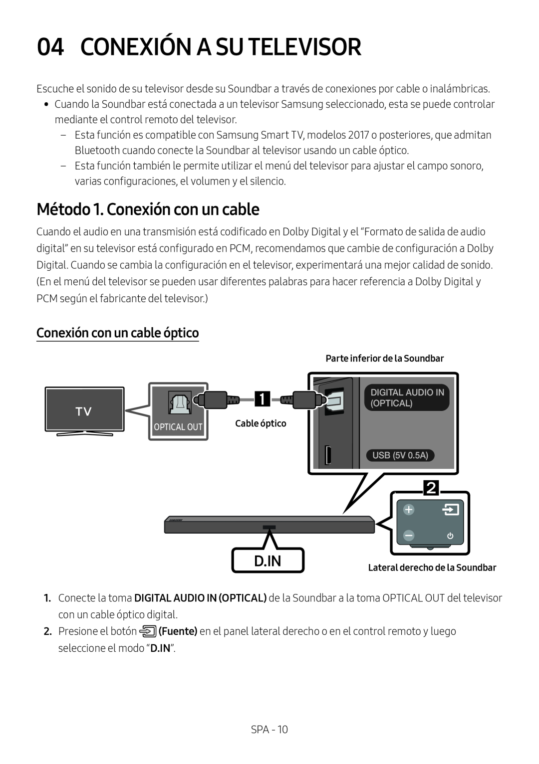 04 CONEXIÓN A SU TELEVISOR Standard HW-R450