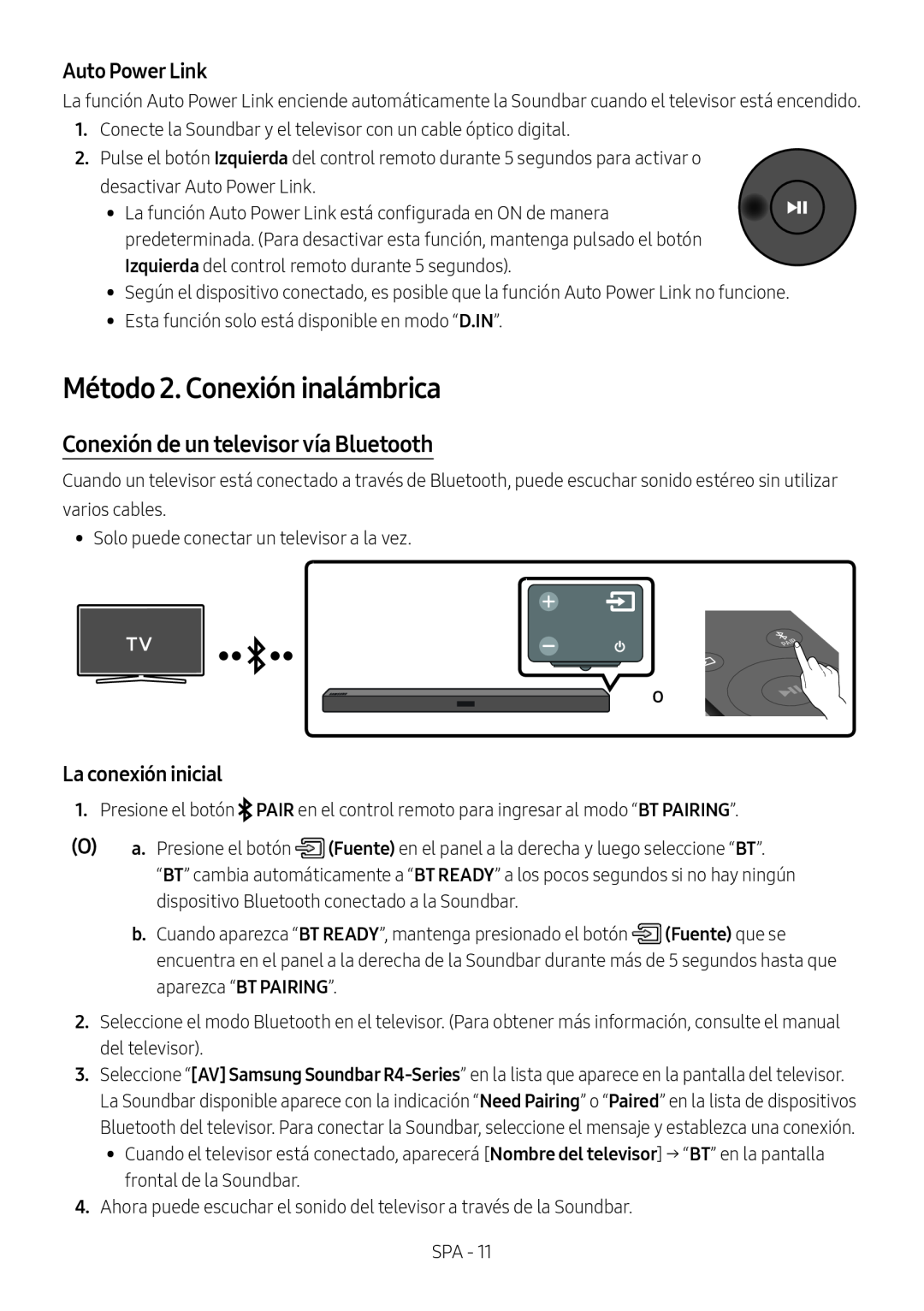 Conexión de un televisor vía Bluetooth Standard HW-R450