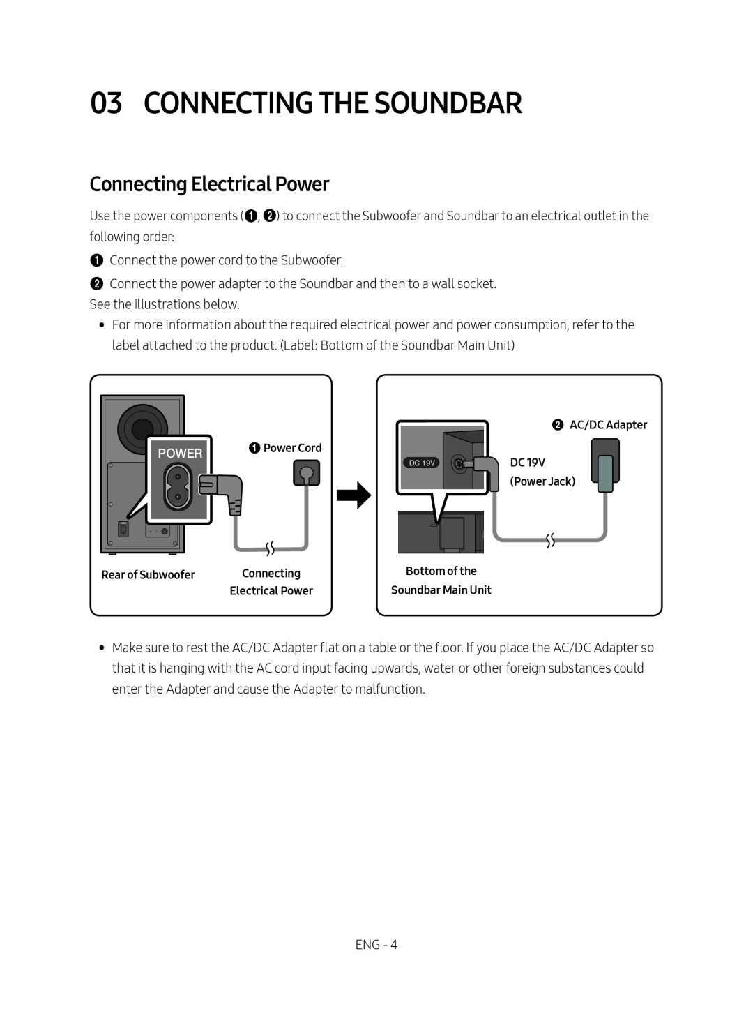 Connecting Electrical Power Standard HW-R450