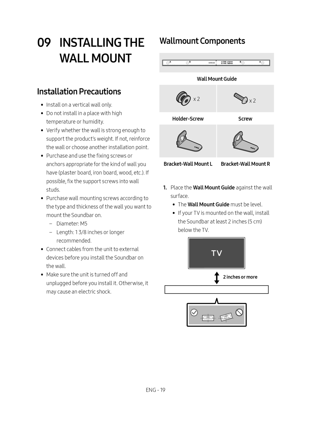 Wallmount Components Standard HW-R450