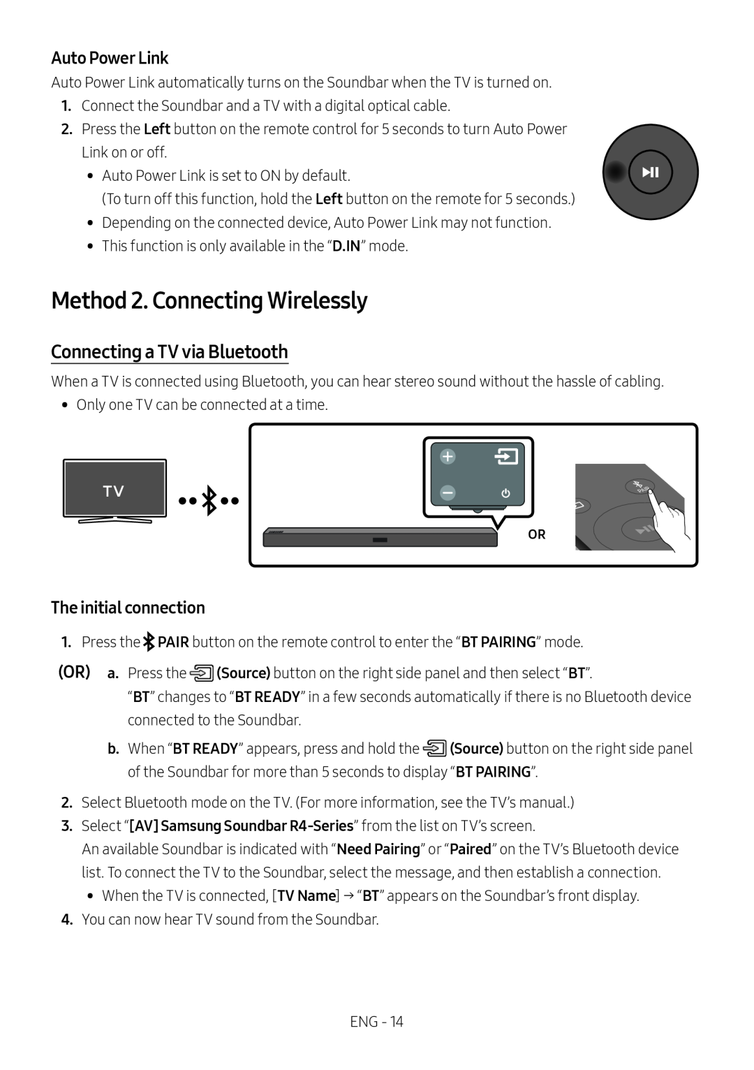 Method 2. Connecting Wirelessly Standard HW-R47M