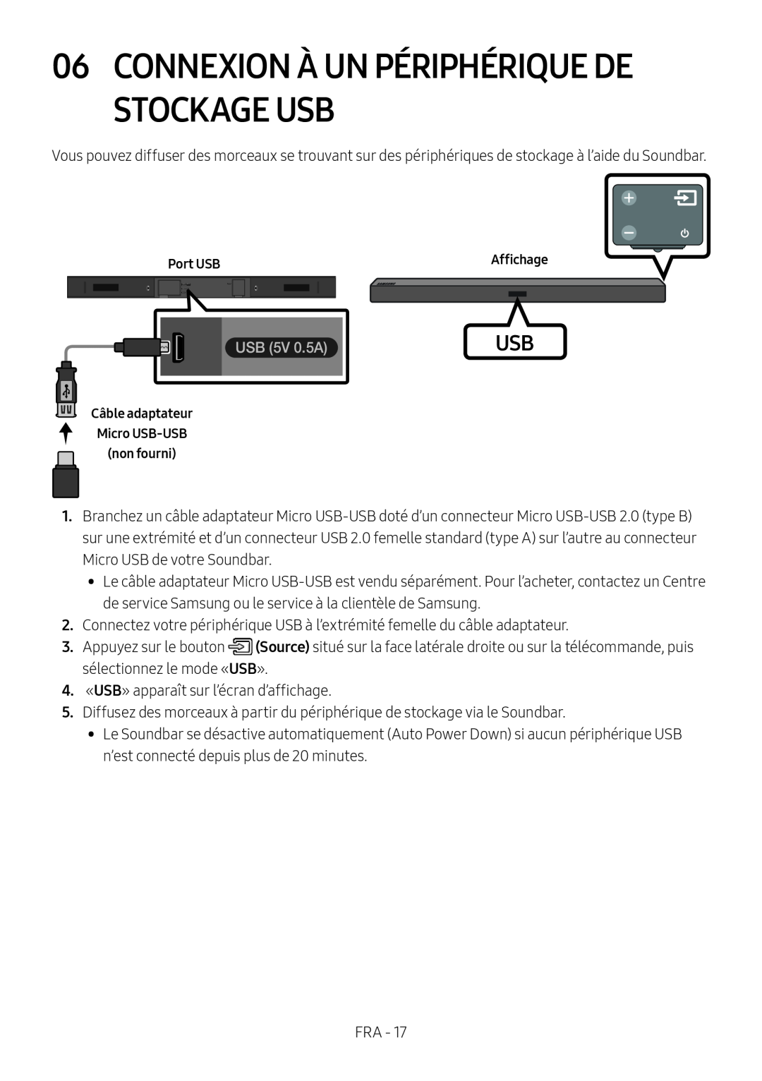 06 CONNEXION À UN PÉRIPHÉRIQUE DE STOCKAGE USB