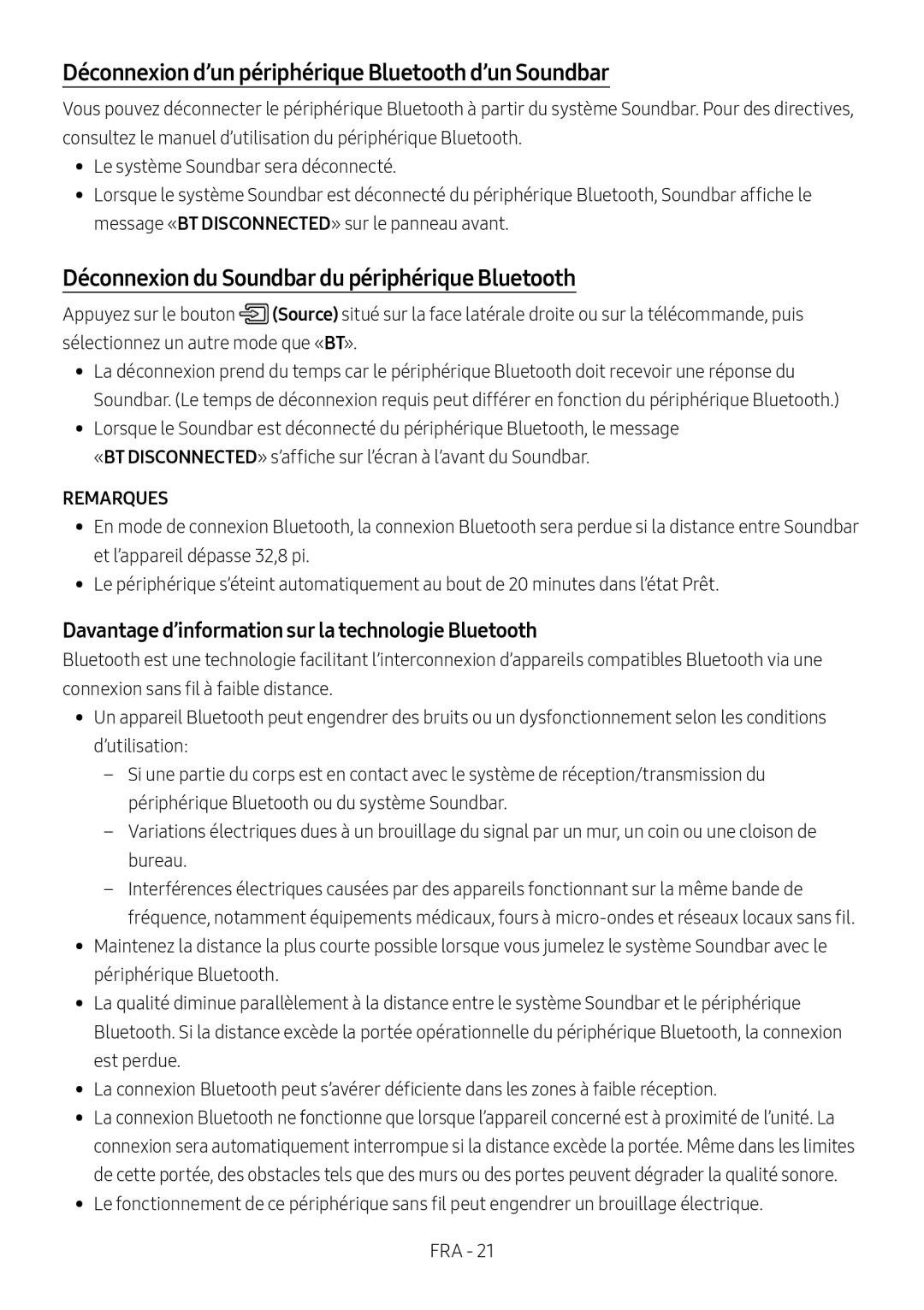 Davantage d’information sur la technologie Bluetooth Standard HW-R47M