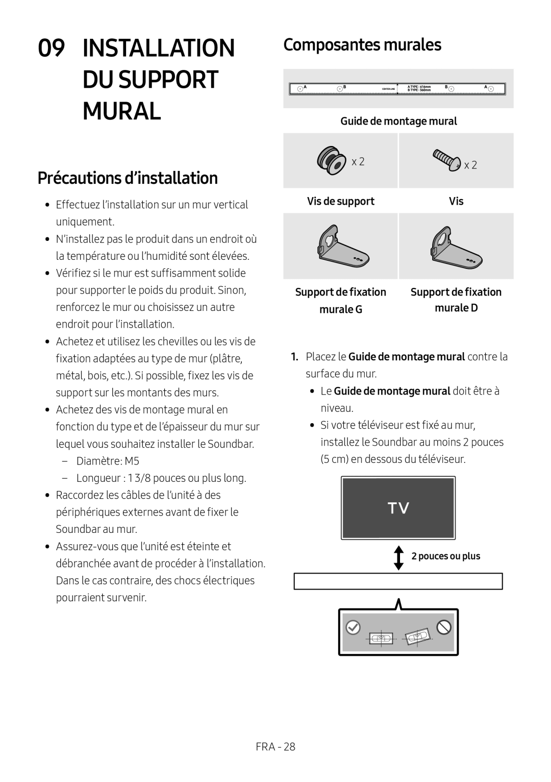 Précautions d’installation Standard HW-R47M