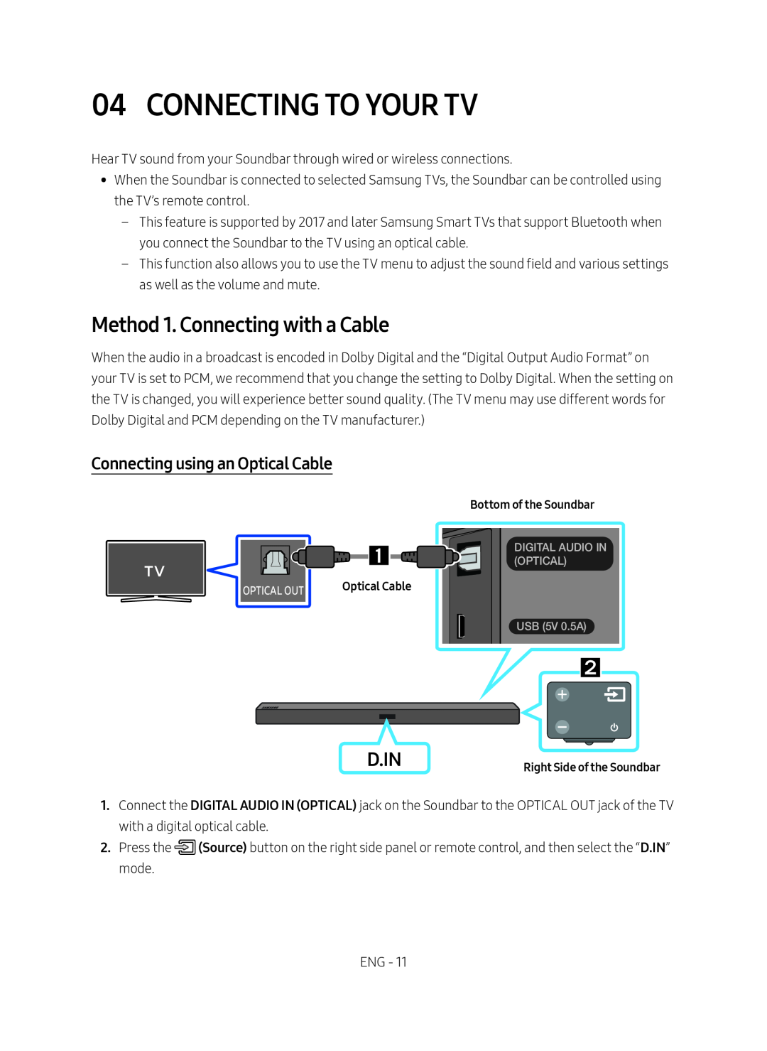 04 CONNECTING TO YOUR TV Standard HW-R47M