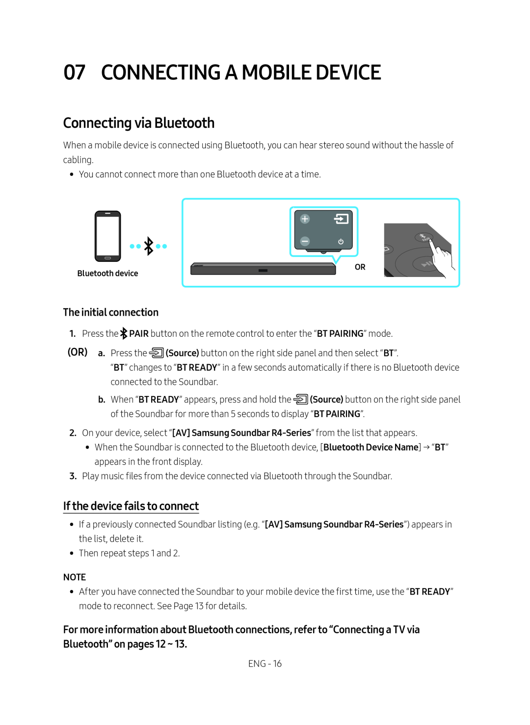 If the device fails to connect Connecting via Bluetooth