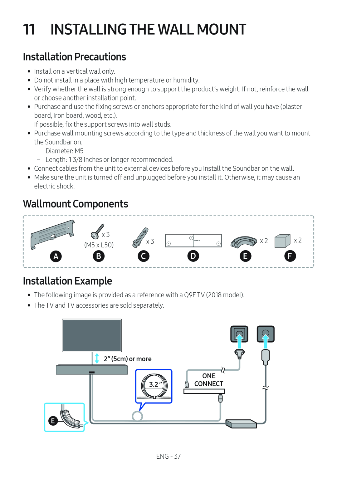 11 INSTALLING THE WALL MOUNT Standard HW-NW700