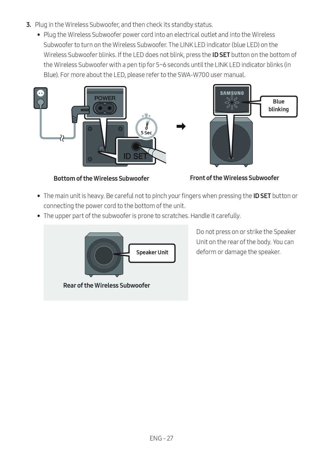 Bottom of the Wireless Subwoofer Standard HW-NW700