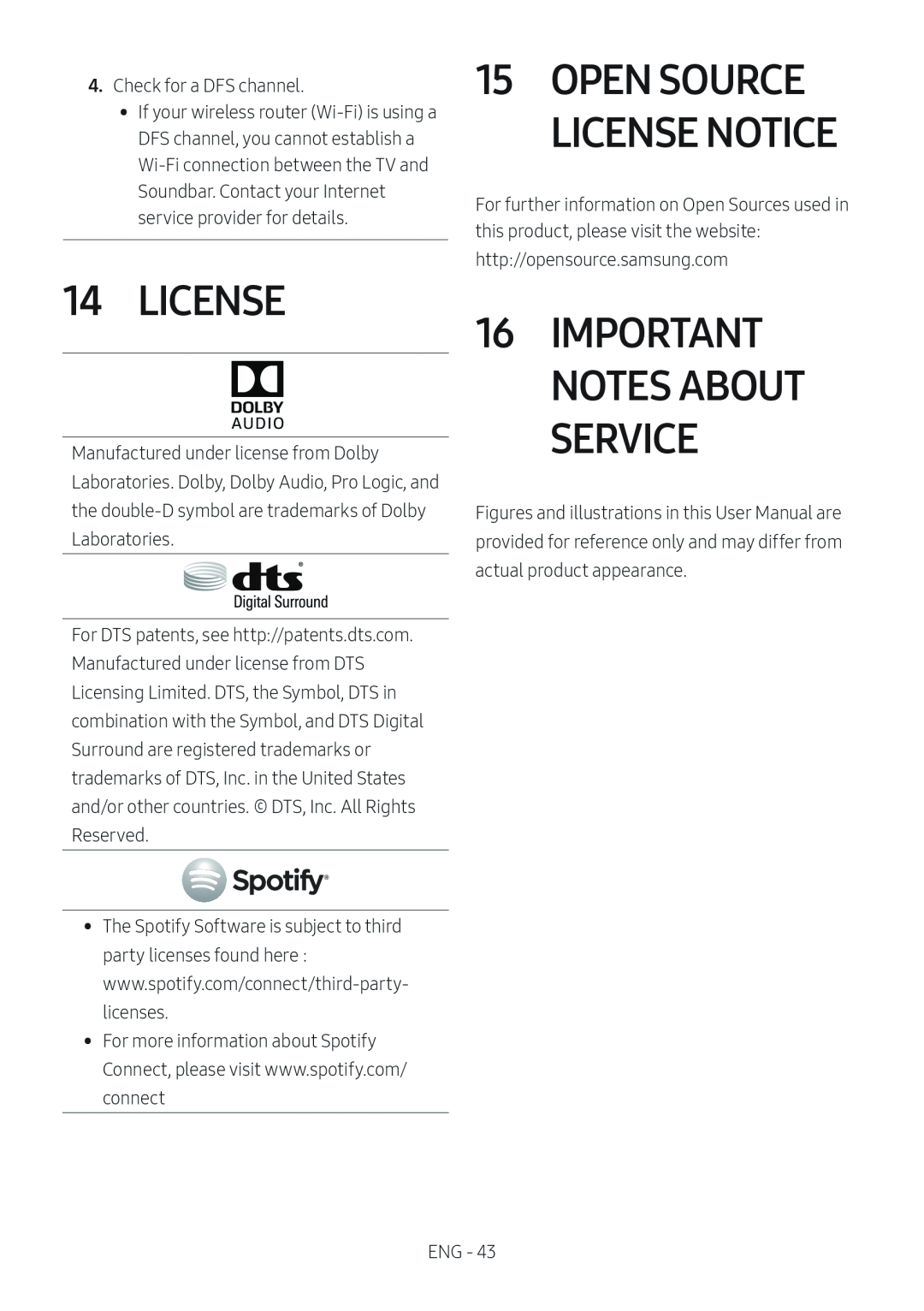 16IMPORTANT NOTES ABOUT SERVICE 14 LICENSE