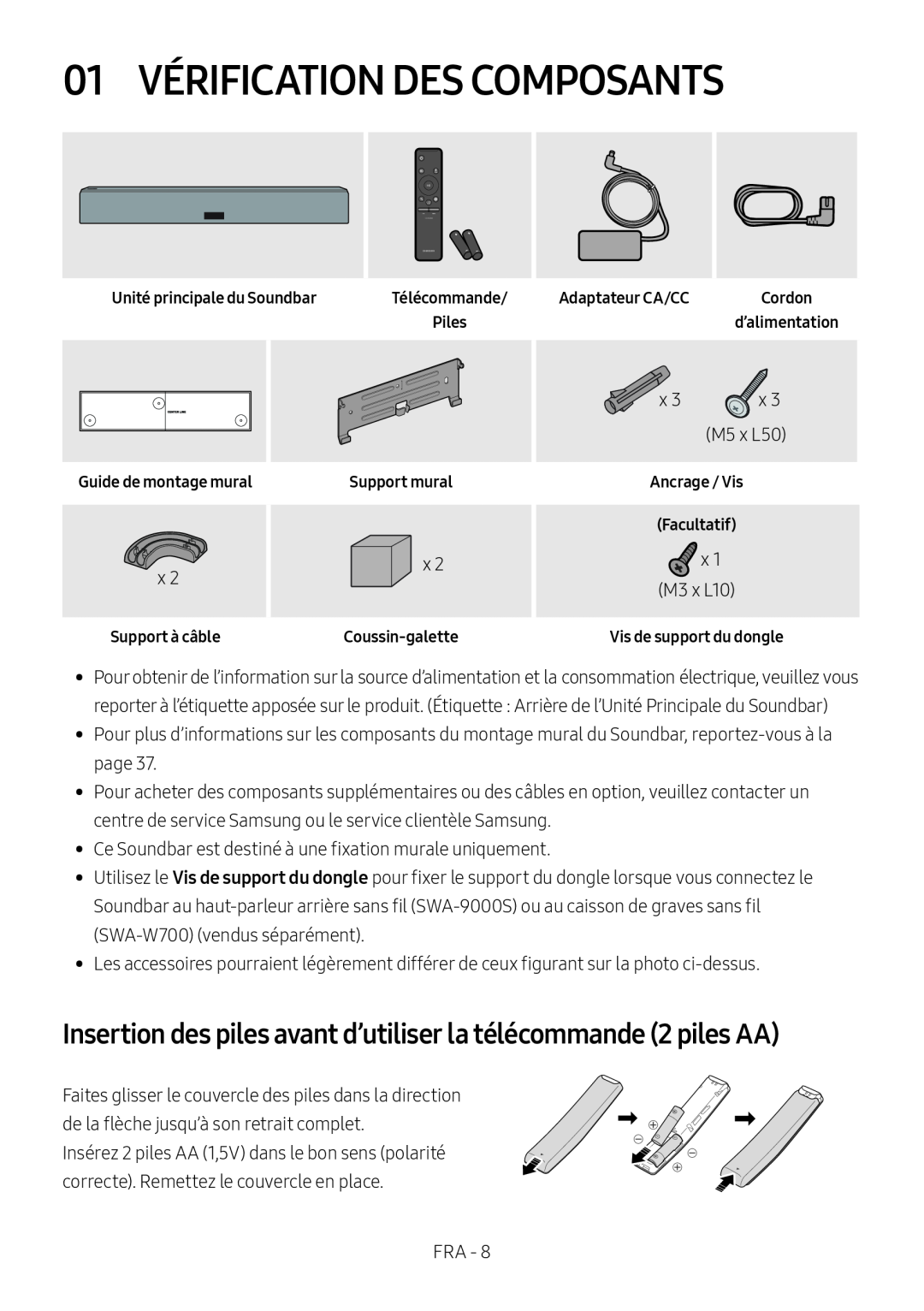 01 VÉRIFICATION DES COMPOSANTS Standard HW-NW700