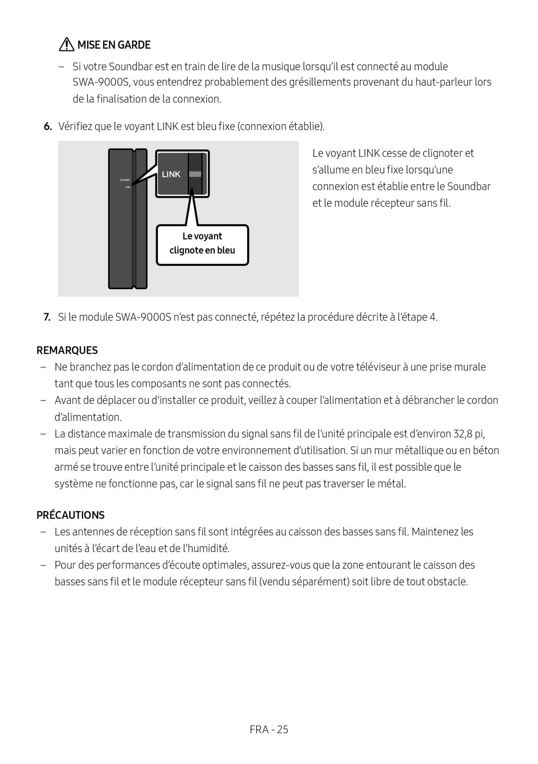 MISE EN GARDE Standard HW-NW700