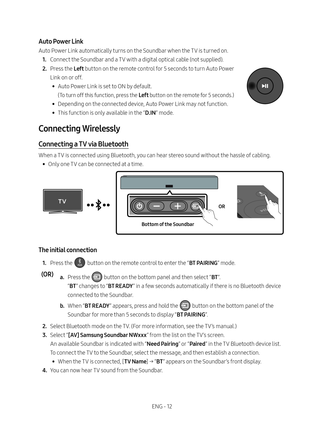 The initial connection Standard HW-NW700