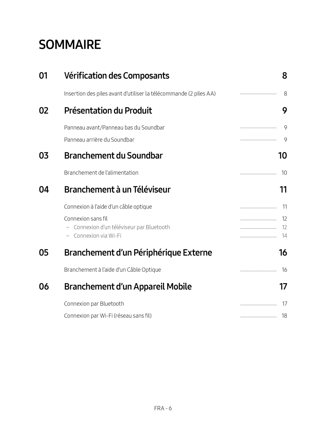 Vérification des Composants Standard HW-NW700