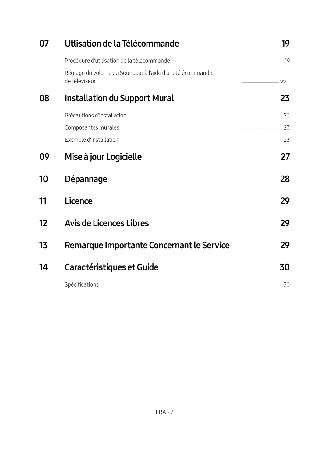 Caractéristiques et Guide Standard HW-NW700