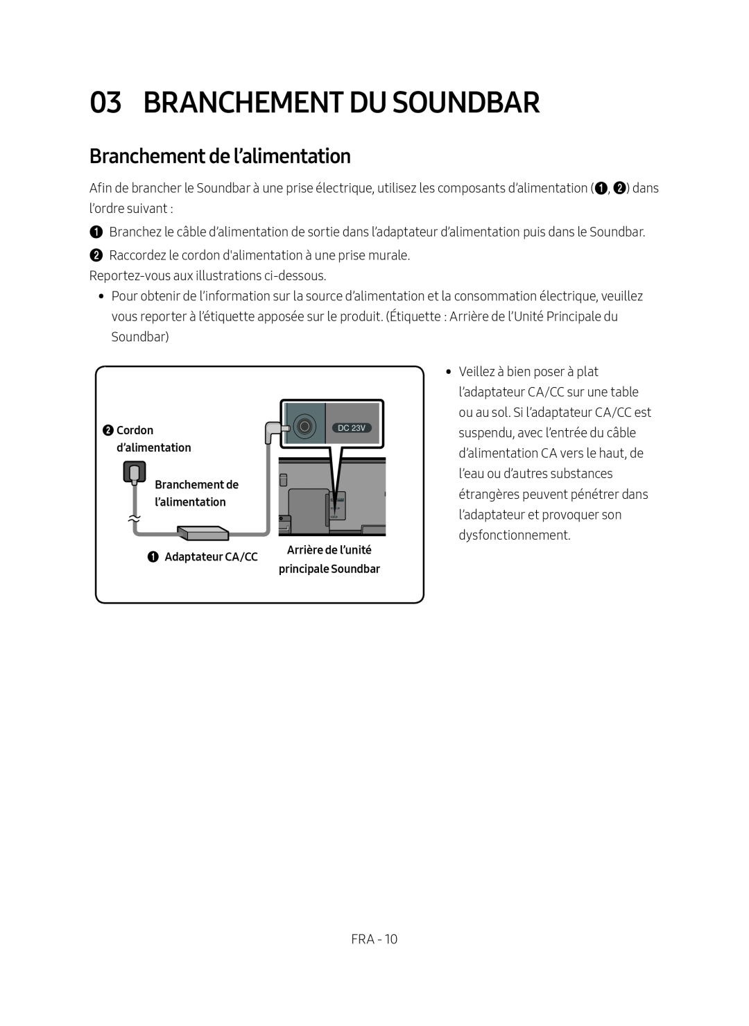 03 BRANCHEMENT DU SOUNDBAR Standard HW-NW700