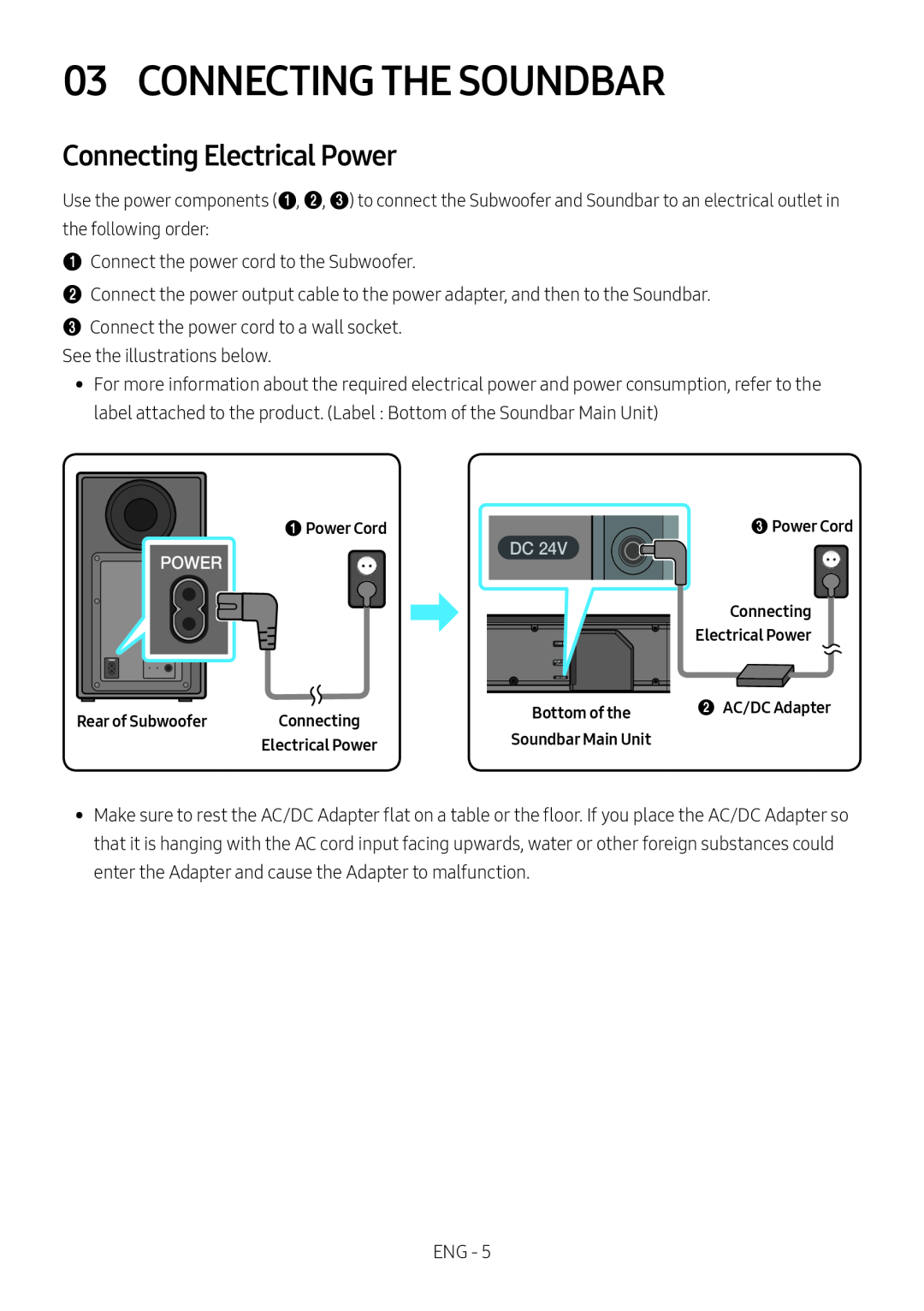 Connecting Electrical Power Standard HW-N650