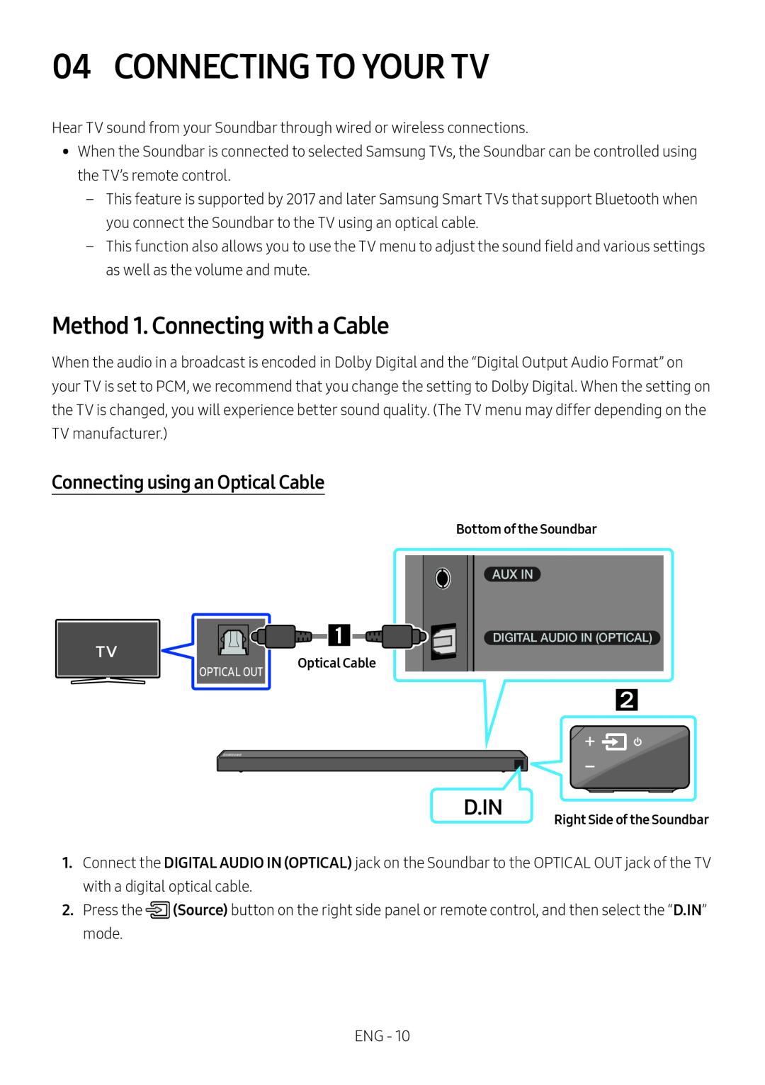 Method 1. Connecting with a Cable Standard HW-N650