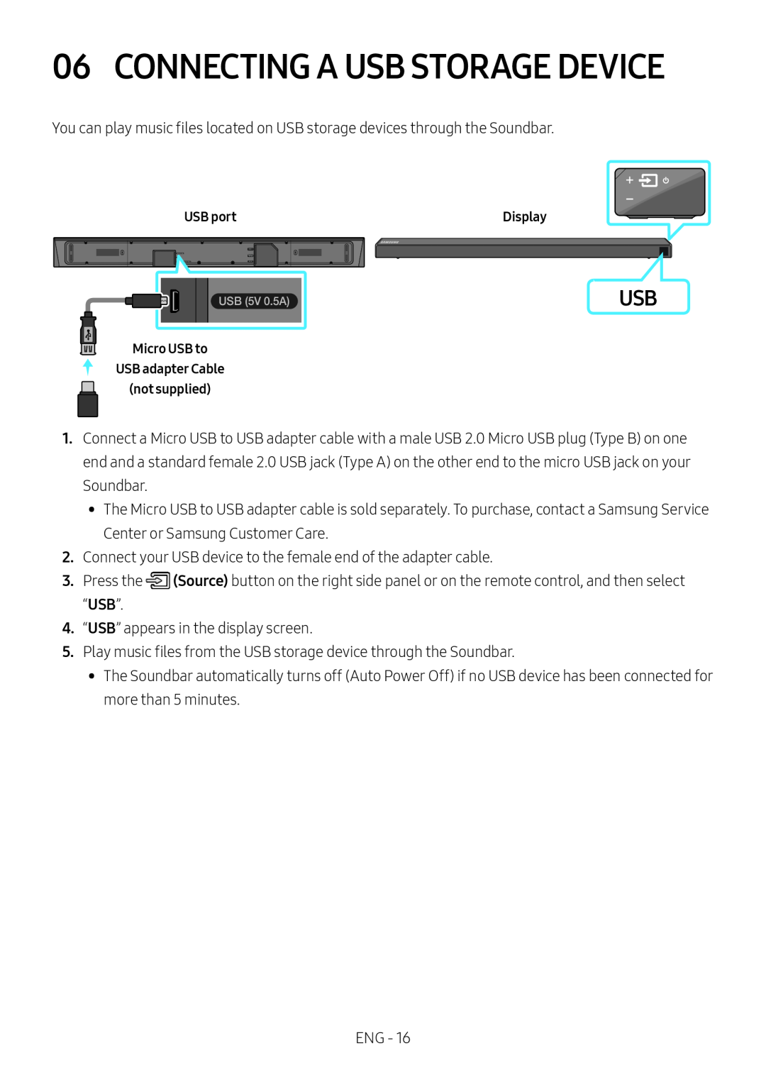 06 CONNECTING A USB STORAGE DEVICE Standard HW-N650