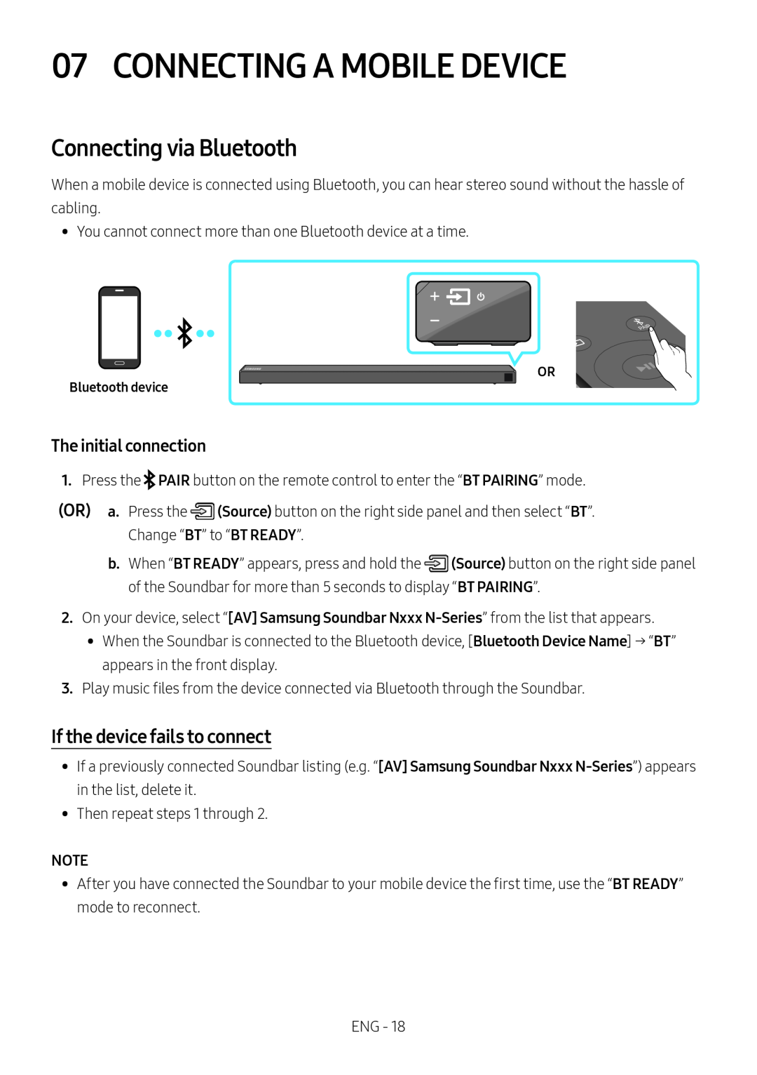 Connecting via Bluetooth Standard HW-N650