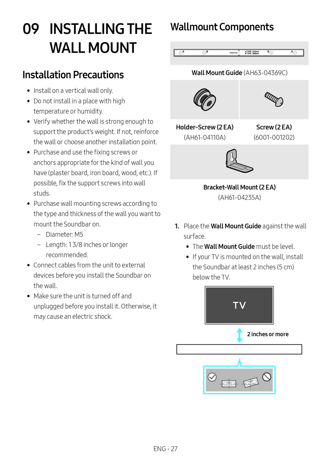 Installation Precautions Standard HW-N650