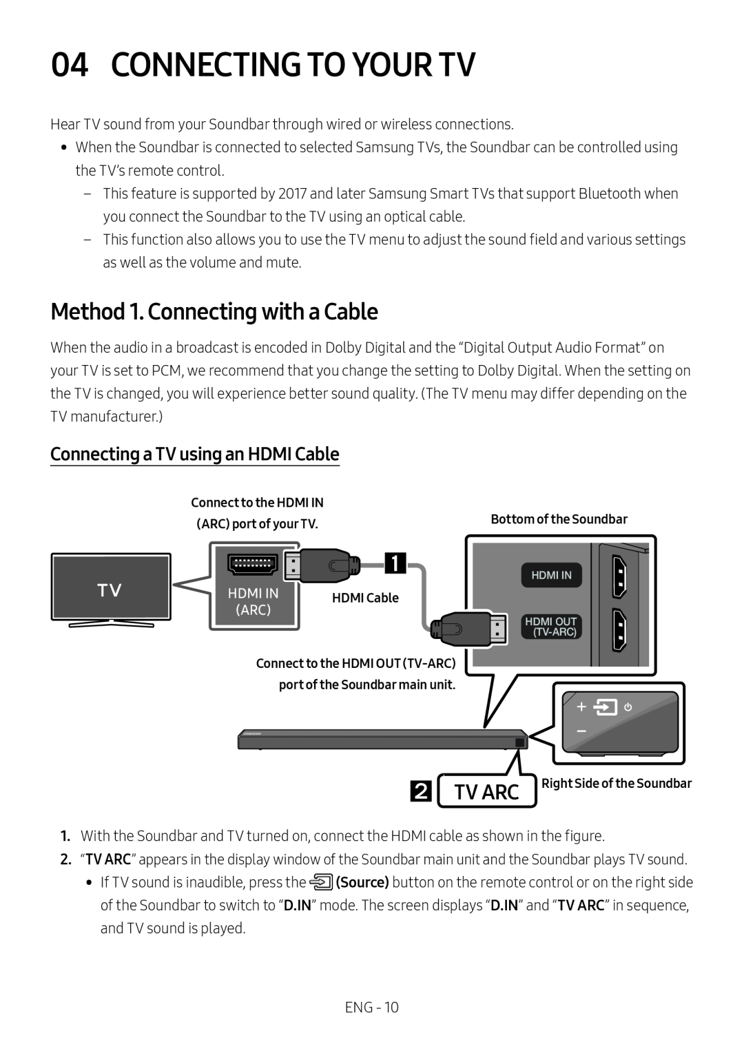 Method 1. Connecting with a Cable Standard HW-N650