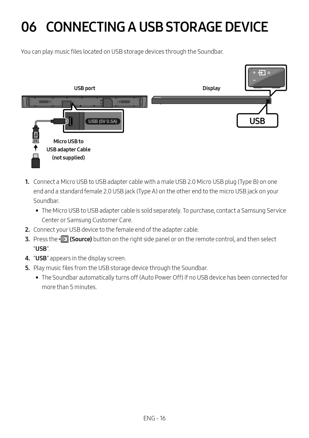 06 CONNECTING A USB STORAGE DEVICE Standard HW-N650