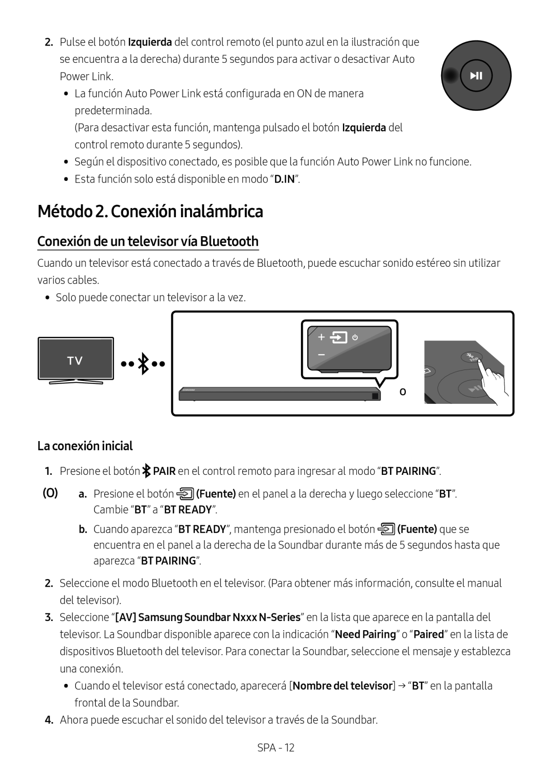 Conexión de un televisor vía Bluetooth Standard HW-N650