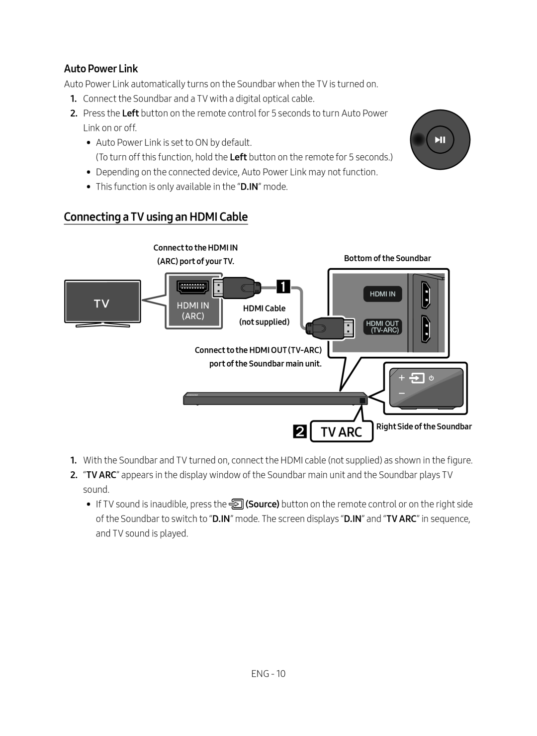 Connecting a TV using an HDMI Cable Standard HW-N650