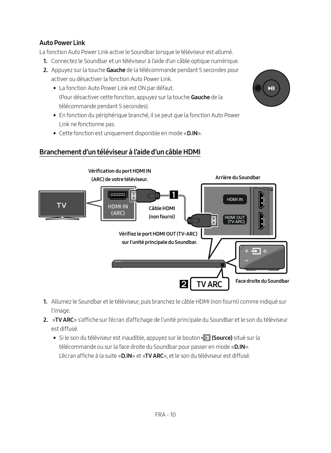 Branchement d’un téléviseur à l’aide d’un câble HDMI Standard HW-N650