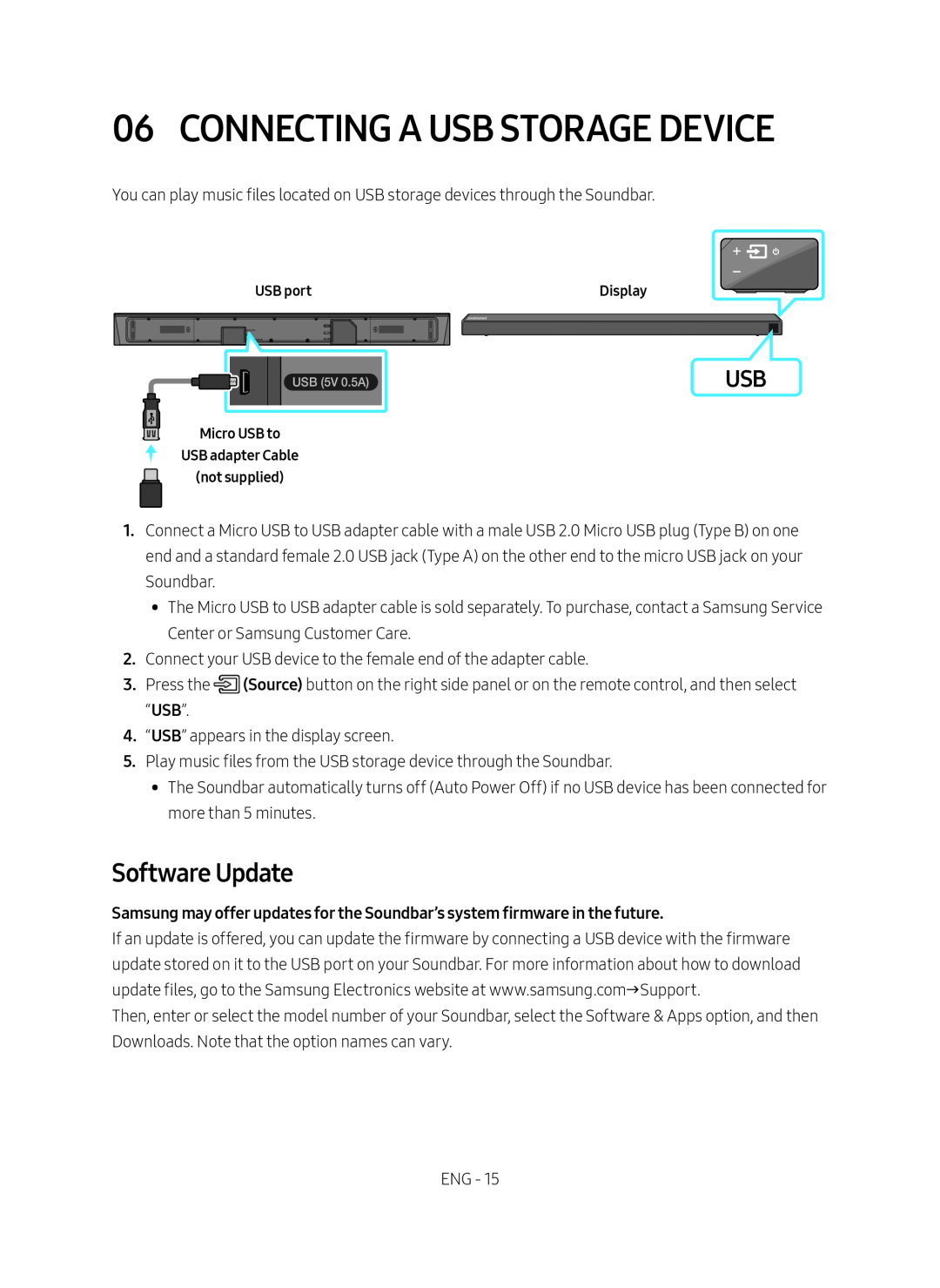 06 CONNECTING A USB STORAGE DEVICE Standard HW-NM65C