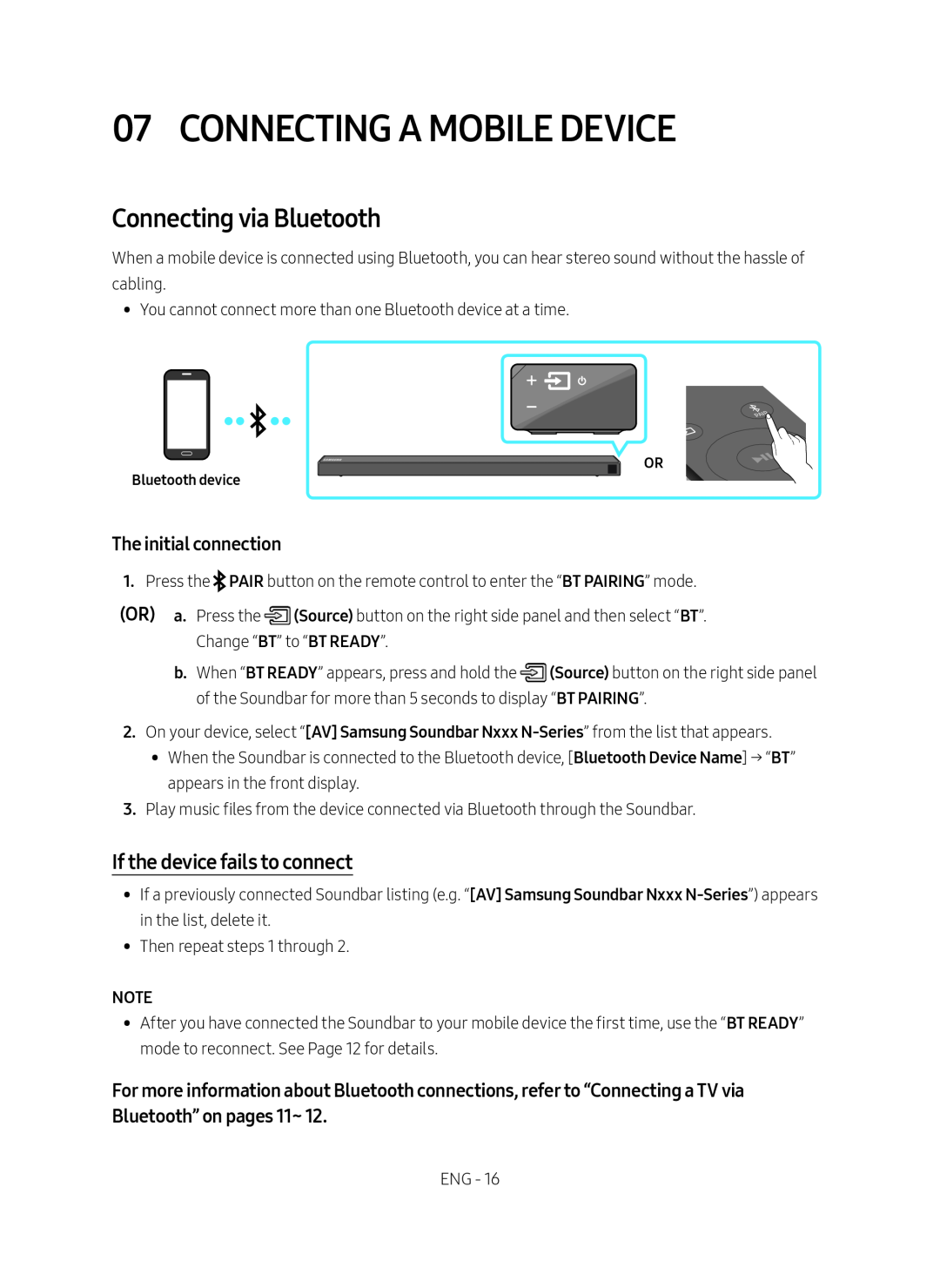 If the device fails to connect Connecting via Bluetooth