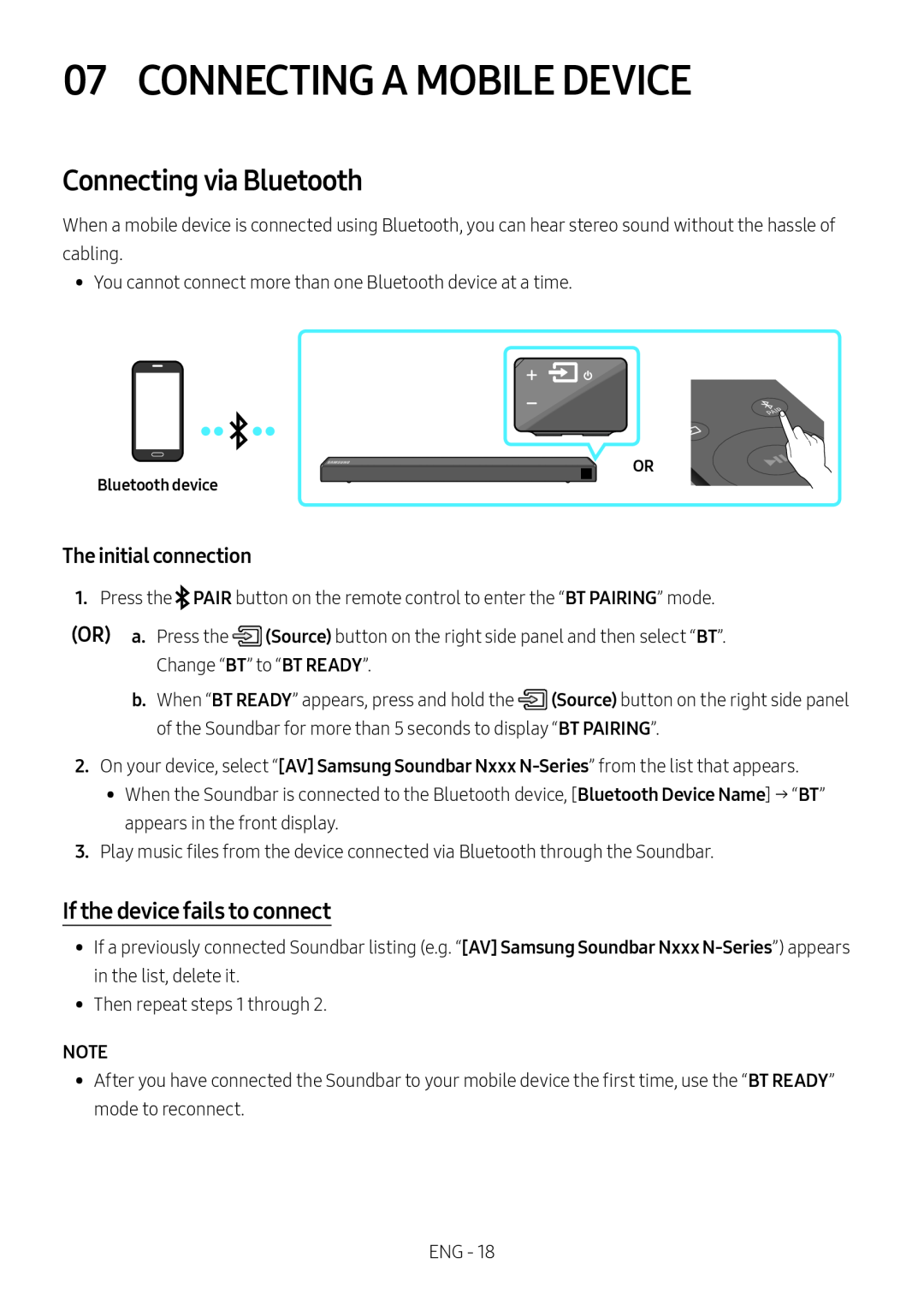 If the device fails to connect Connecting via Bluetooth