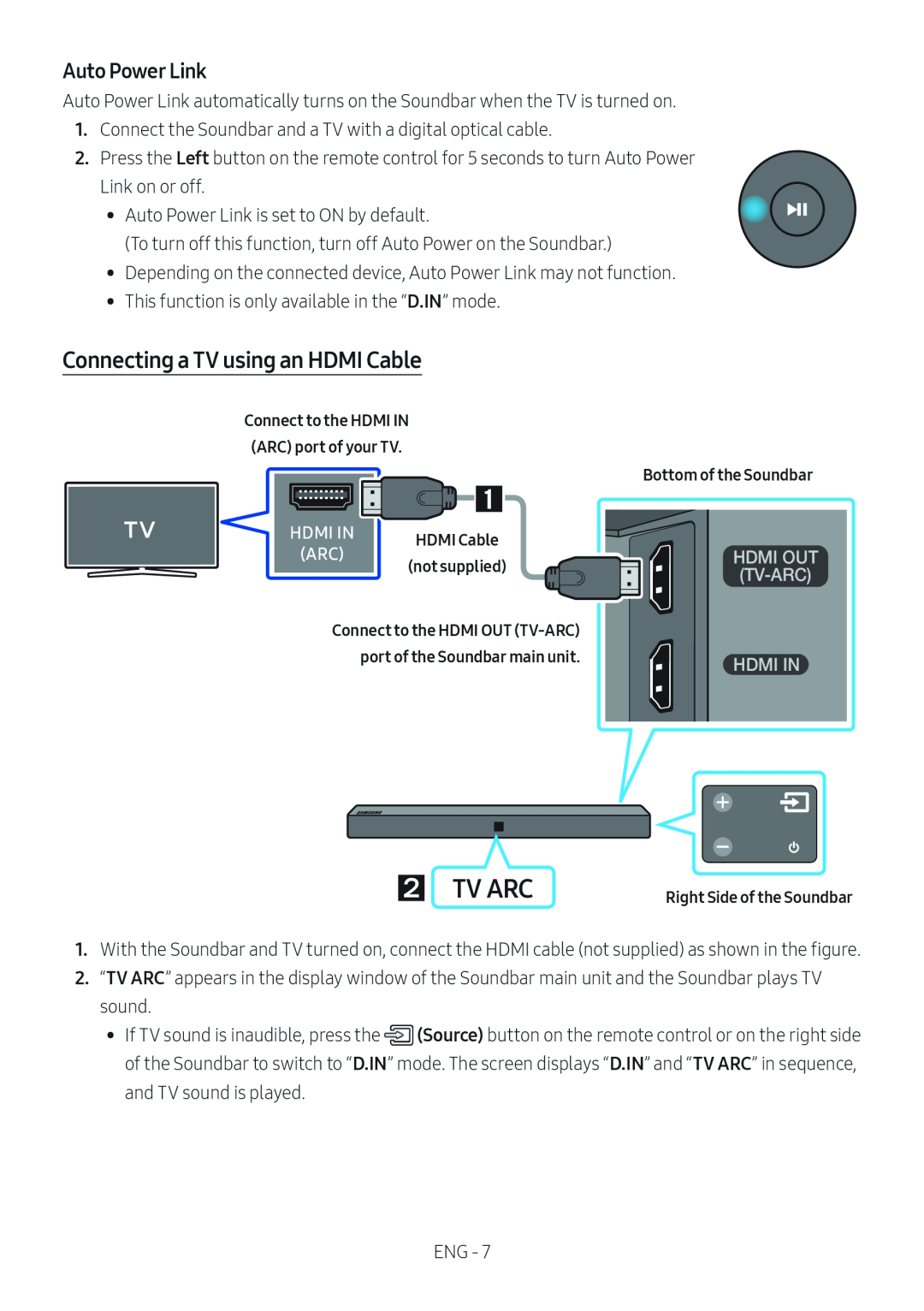 Connecting a TV using an HDMI Cable Standard HW-N400