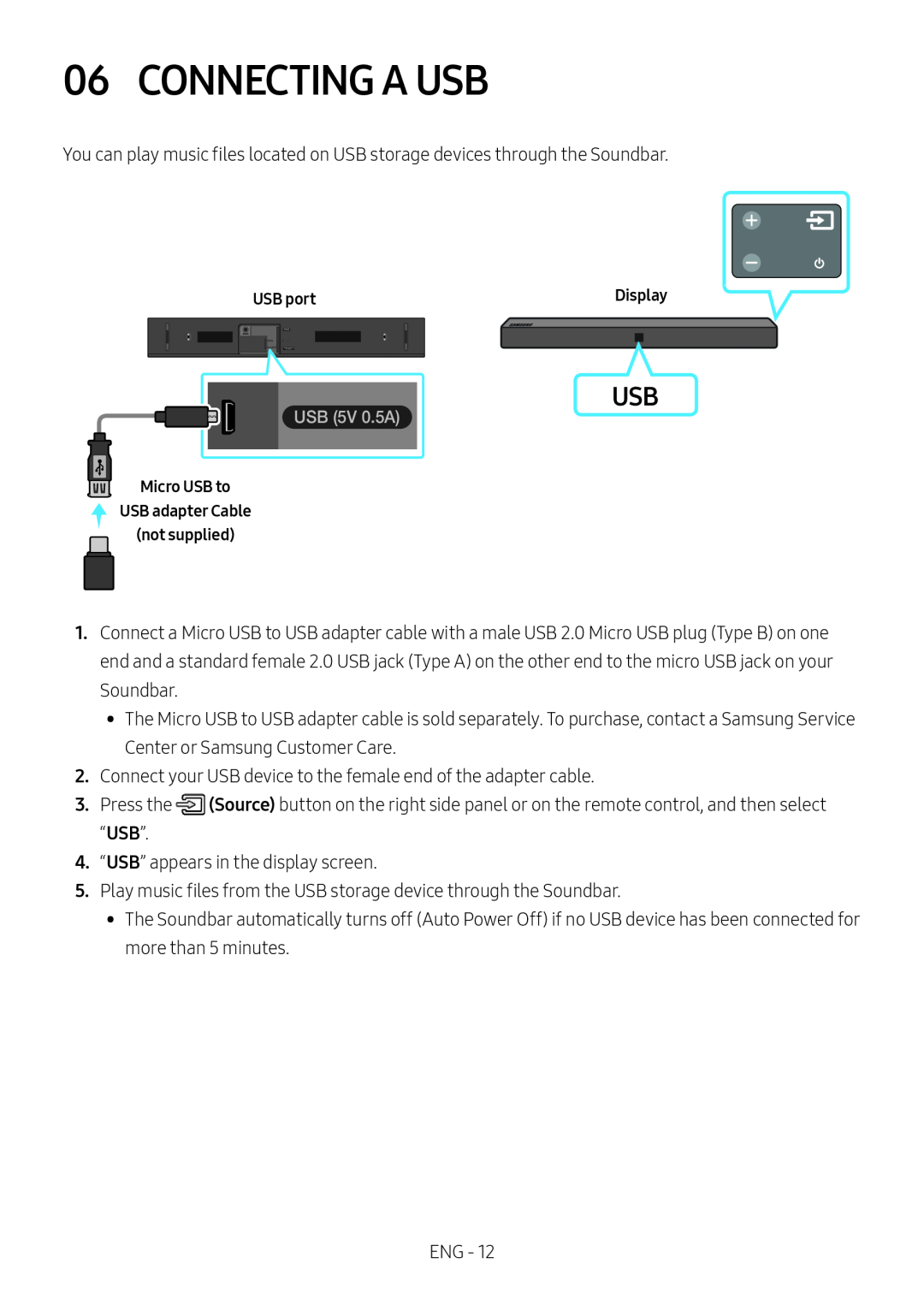 06 CONNECTING A USB Standard HW-N400