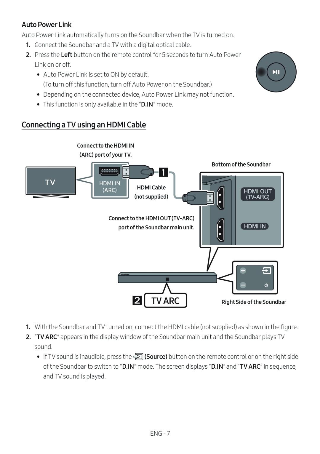 Connecting a TV using an HDMI Cable Standard HW-N400