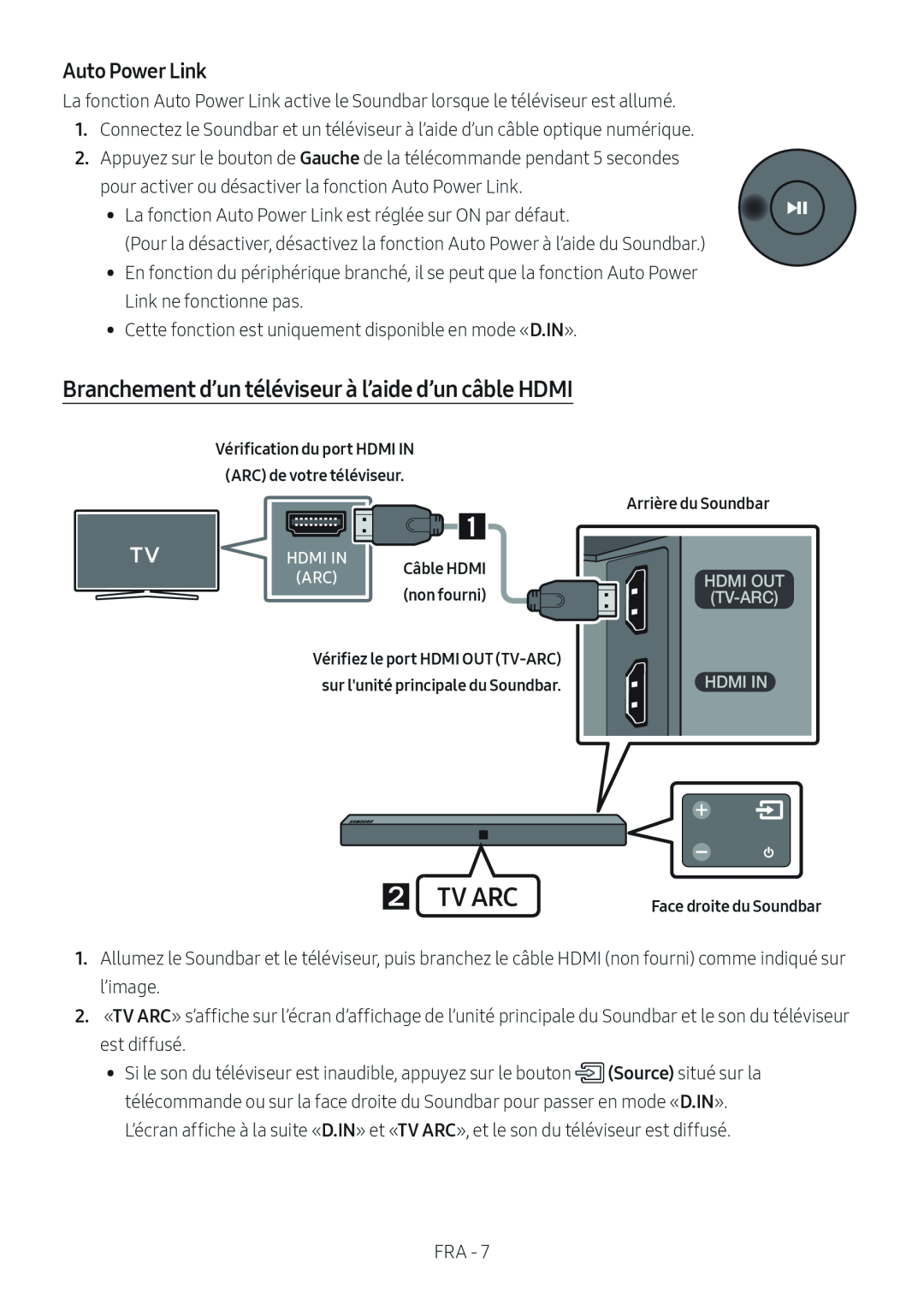 Branchement d’un téléviseur à l’aide d’un câble HDMI Standard HW-N400